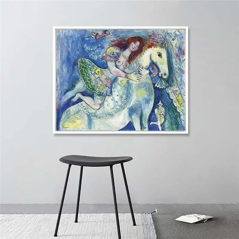 Картина на холсте Chagall абстрактная девушка лошади домашний декор настенные