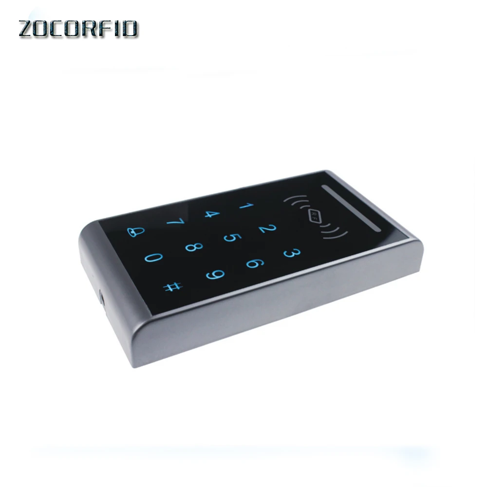 blue LED touch keyboard 125KHZ RFID access control system touch number keyboard support wg26 port+10pcs keyfobs