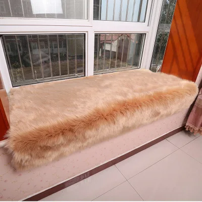 

Plush Fabric Rugs And Carpets For Home Decor Living Room Solid Artificial Wool Sheepskin Bedside Mat Area Mat Long Hairy Rug