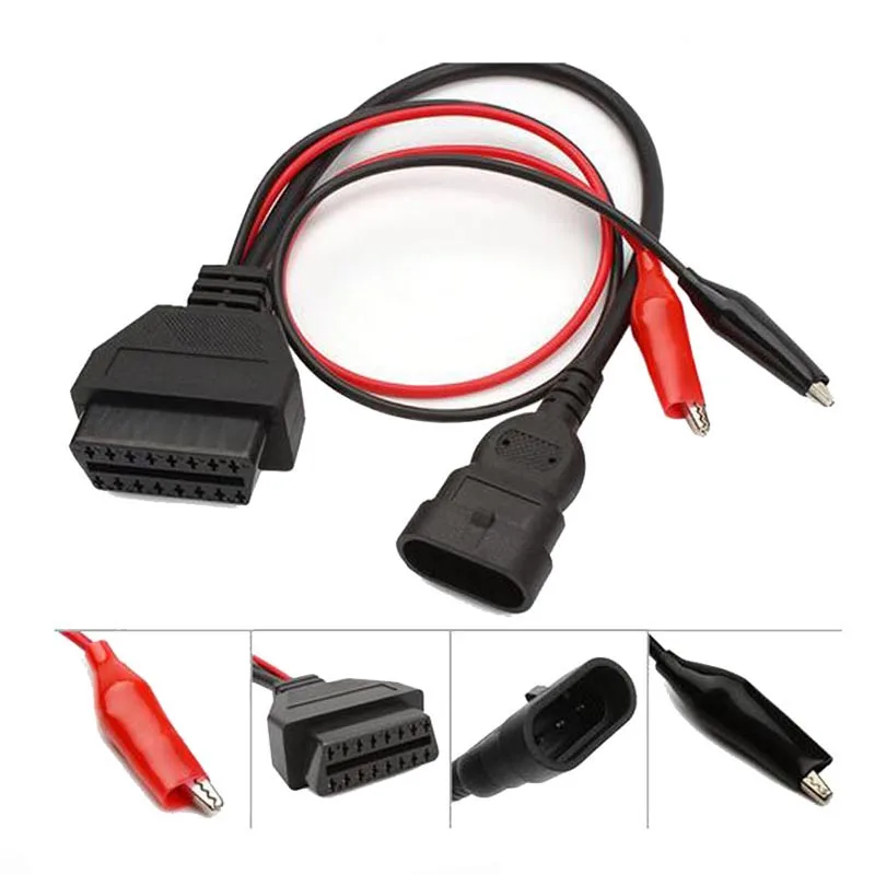 Для Alfa Lancia OBD 3 Pin к OBD2 16 контактный разъем OBDII Obd II адаптер Авто кабель для Fiat 3pin с Elm