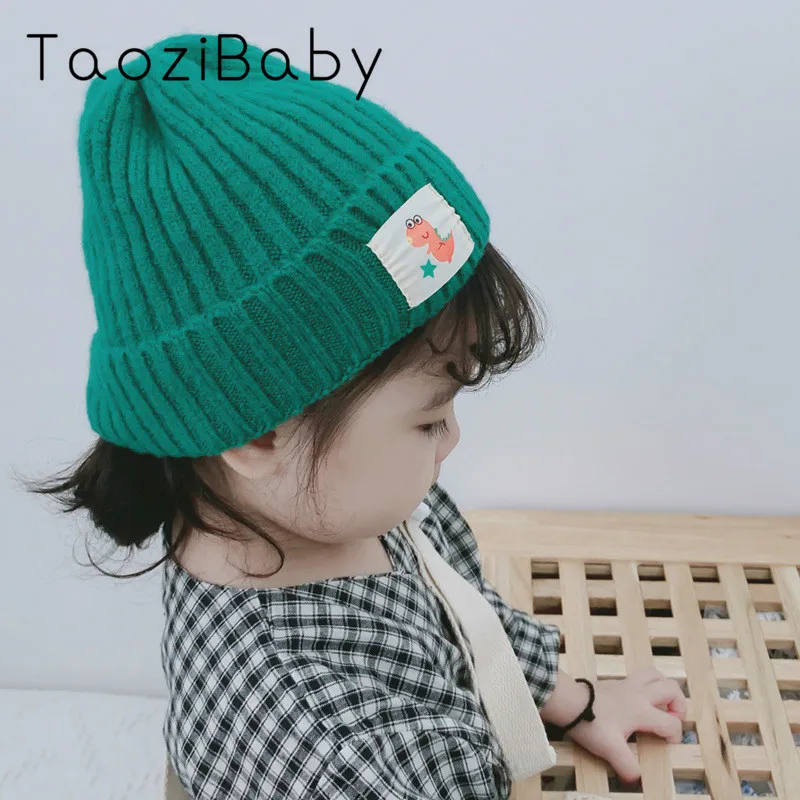 Children's Hat Autumn And Winter Baby Wool Kids Candy-colored Boys Girls Applique Woolen Cap Photography Props | Детская одежда и