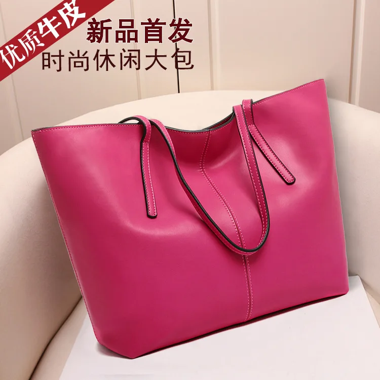 

A Generation of Fat WOMEN'S Leather Bags 2019 New Style Europe And America Fashion Simple Cowhide Large-Volume Women's Portable