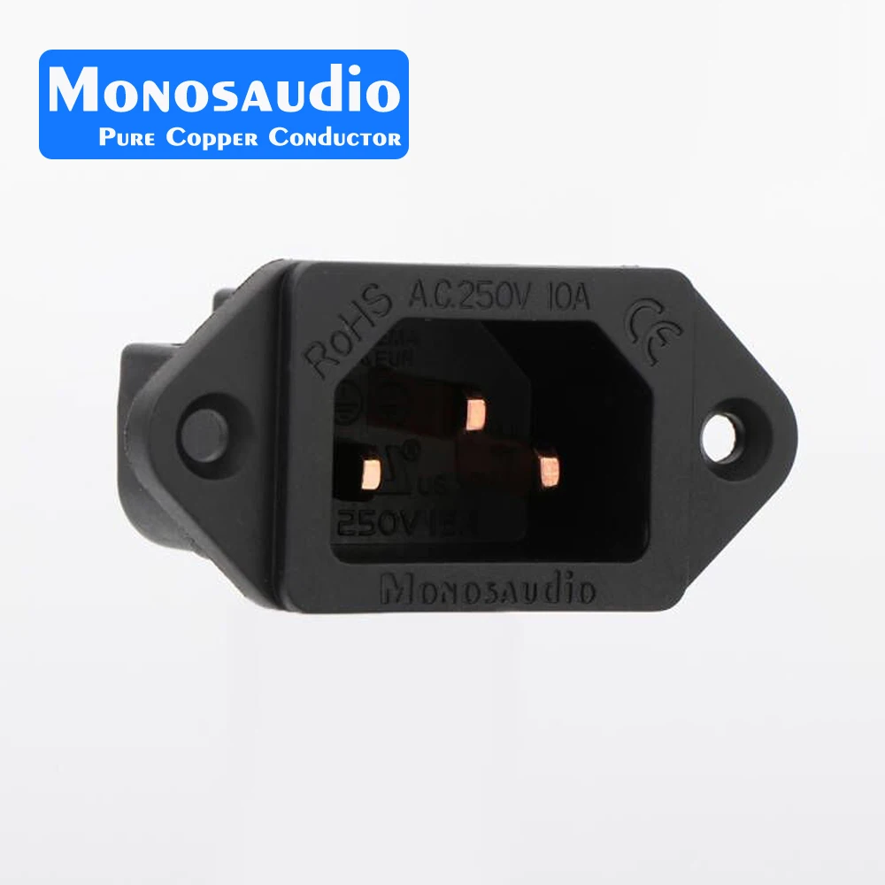 Monosaudio IB70C Pure Red Copper Non Solder Hi End IEC Socket Inlet C14 Power IEC320 Mains Screw Locking socket | Электроника