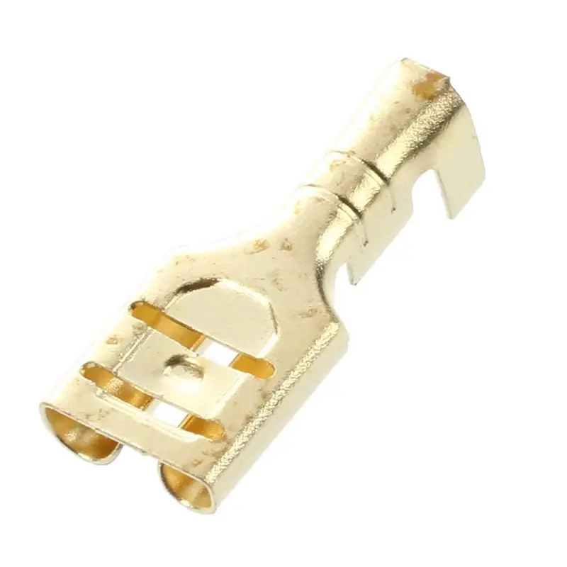 

20 Pcs Gold Tone Brass Crimp Terminal 6.7mm Female Spade Connectors