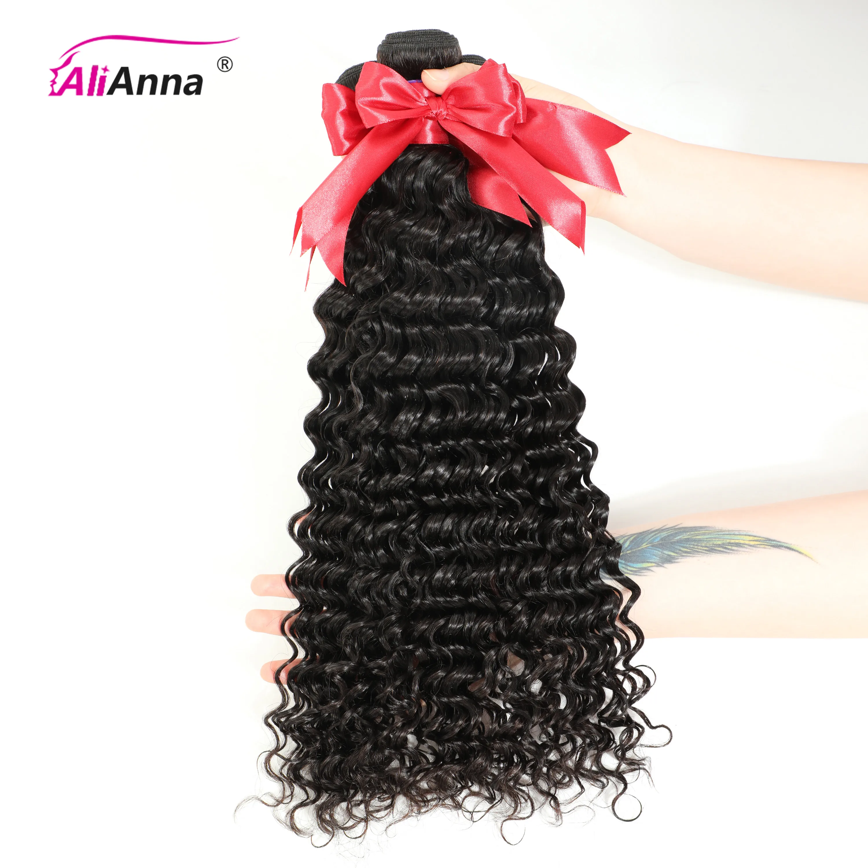 Alianna Deep Wave Bundles Human Hair Bundles Brazilian Hair Weave Bundles 30 Inch Bundles Cheep Remy Hair 3 Bundles Hair Weave
