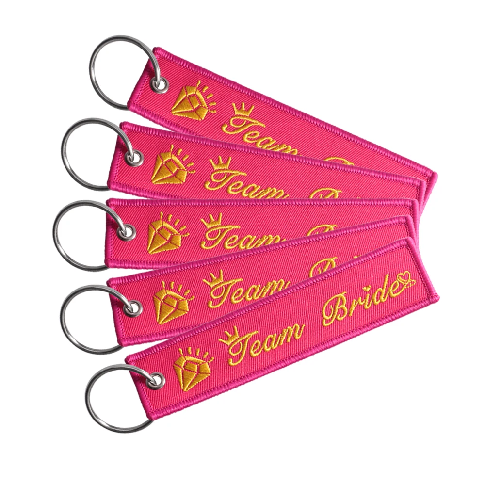 Fashion Chaveiro Team Bride Keychain for Wedding Party Key Fobs Pink Gold Key Chains New Key Tag (5)
