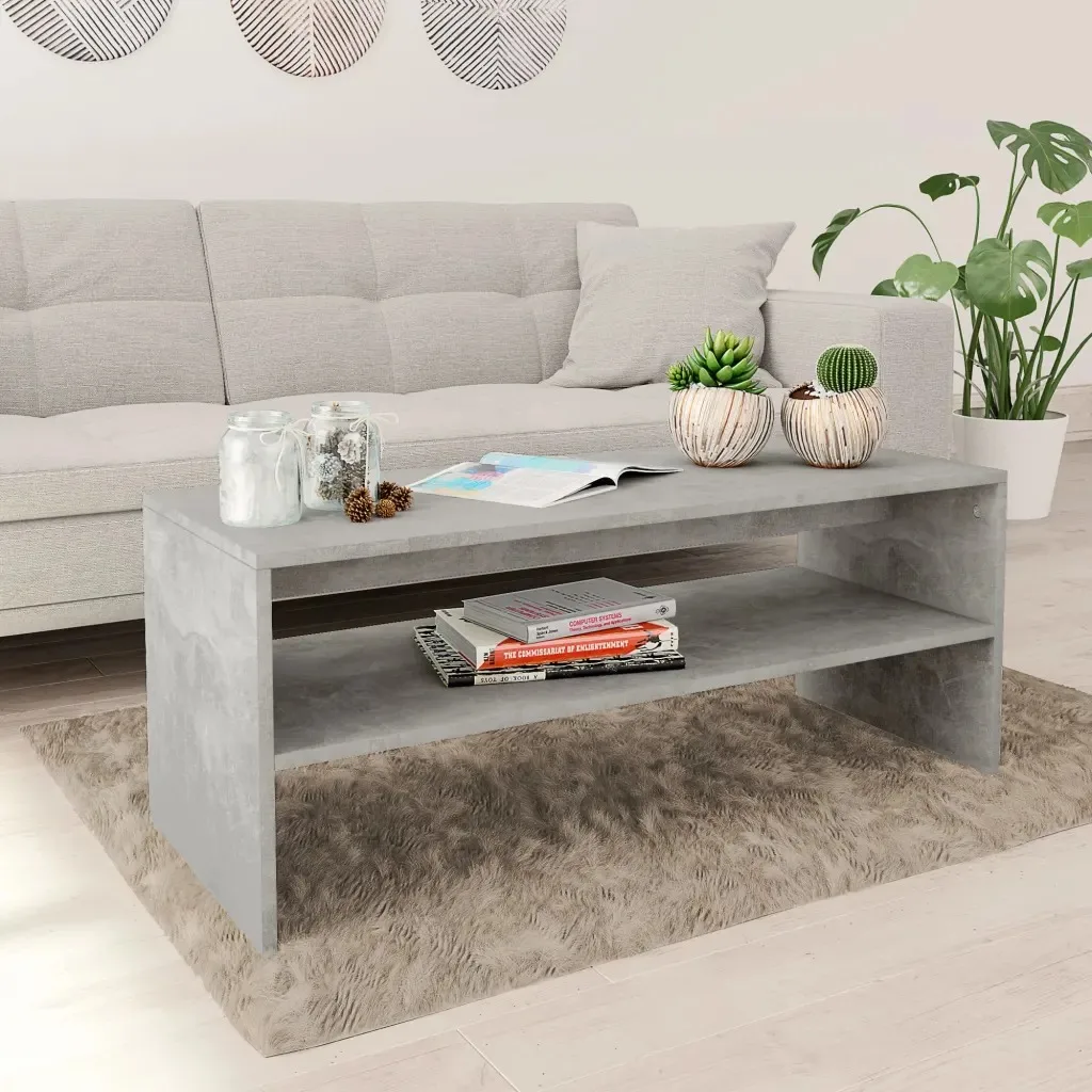 

vidaXL Coffee Table Concrete Grey 100 x 40 x 40cm Chipboard 800130