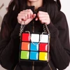 Chic Cubic Shape Box Women Handbags Designer Chains Totes Luxury Pu Leather Messenger Bag Ladies Personality Small Purses 2022 ► Photo 2/6