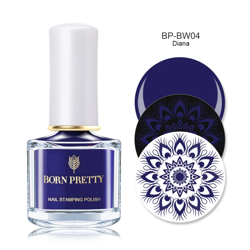 BP-BW04 6ML Pure Born pretty, голографическая штамповка лак для ногтей цветной штамп Шаблон Печать лак для ногтей трафаретные гвозди лак 6 мл 15 мл - Цвет: BP-BW04 6ML Pure