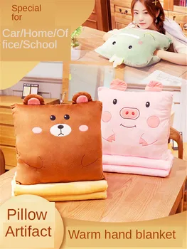 

B-LIFE Linen Cotton Square 2 in 1 Dual-use Pillow Blanket 16-16 Inch Pillow & 60-40 Inch Blanket