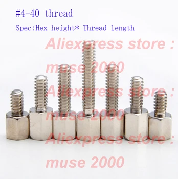 

4#-40 UNC thread brass spacer copper female to male thread connector Nut Hex Standoff Spacer video COM RS232 DB VGA screw