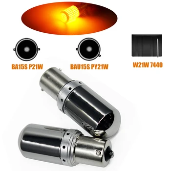 

2pcs T20 7440 7440NA 1156 BA15S BAU15S LED Turn Signal Light Bulbs Canbus Error Free No Hyper Flash Amber Yellow White Red