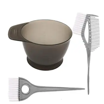 

3Pcs/Set Hair Dye Colouring Brush Plastic Comb Bowl Dyeing Kit Mixing Accessories Hairdressing Hair Color Styling Tool
