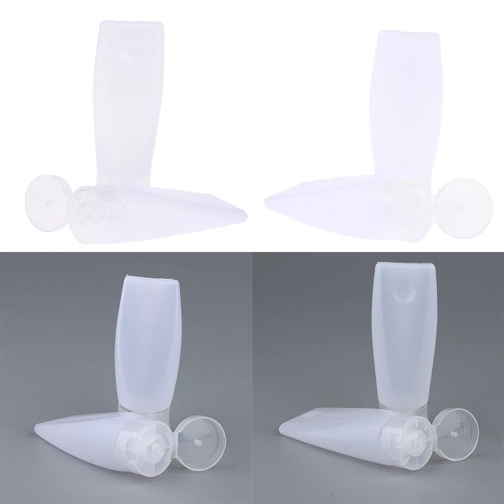 10 Pieces Leakproof Sample Bottles Reusable Cometics Vials Plastic Flip Cap Squeeze Tubes (25g/60g)