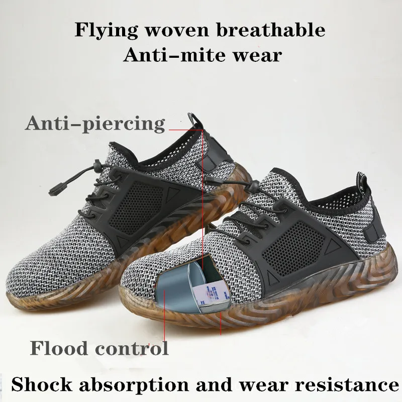Steel Toe Work Safety climbing Shoes For Men Work Boots Anti-smashing Construction Safety Tacticas Boots Hiking Women Sneakers