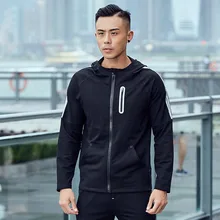 Спортивное пальто для мужчин, осенне-зимний тренировочный костюм с длинным рукавом, Свободный Топ для бега, для спортзала, отдыха, для улицы, дышащий, эластичный, фитнес-костюм