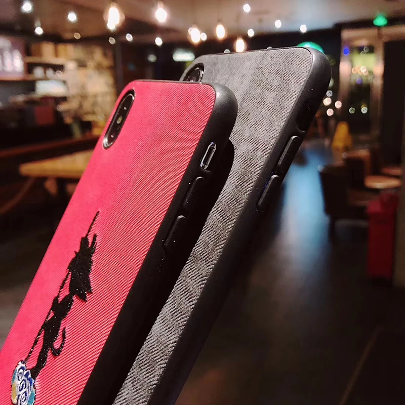Luxury embroidery Dragon Ball Super Z Son Goku soft cover case for iphone apple 6 plus 7 8 8plus X XR XS MAX 11 Pro phone coque