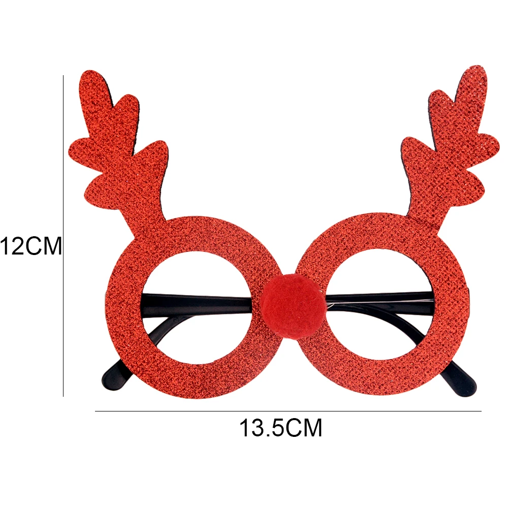 1 шт. рождественские украшения игрушки для взрослых и детей Санта-Клаус Снеговик рога очки Рождественские декоративные очки - Цвет: Antler glasses red