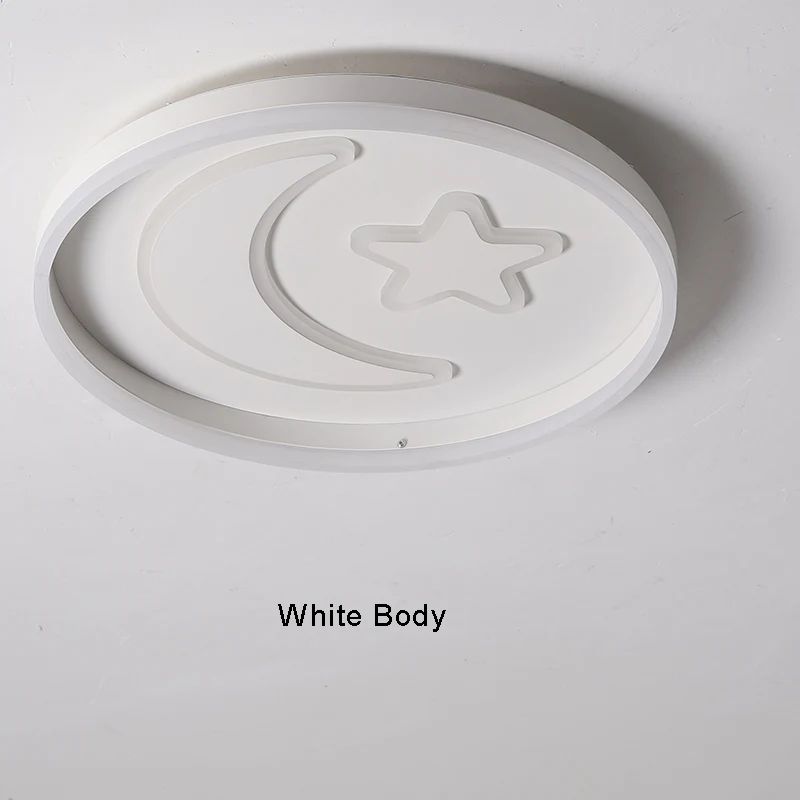 white body Chandelierrec, современный светодиодный потолочный светильник для детской комнаты, для гостиной, спальни, домашнего освещения, AC90-260V, мультяшный потолочный светильник - Цвет корпуса: white body