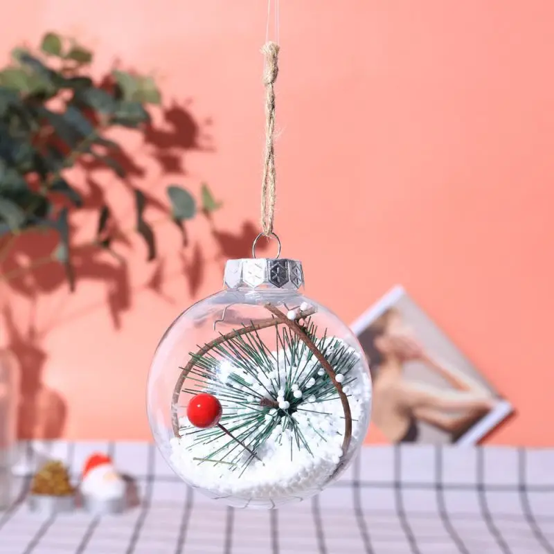 

christmas decorations for home Christmas Ball Clear Transparent Balls Ornaments DIY Fillable Craft Plastic Xmas Ball