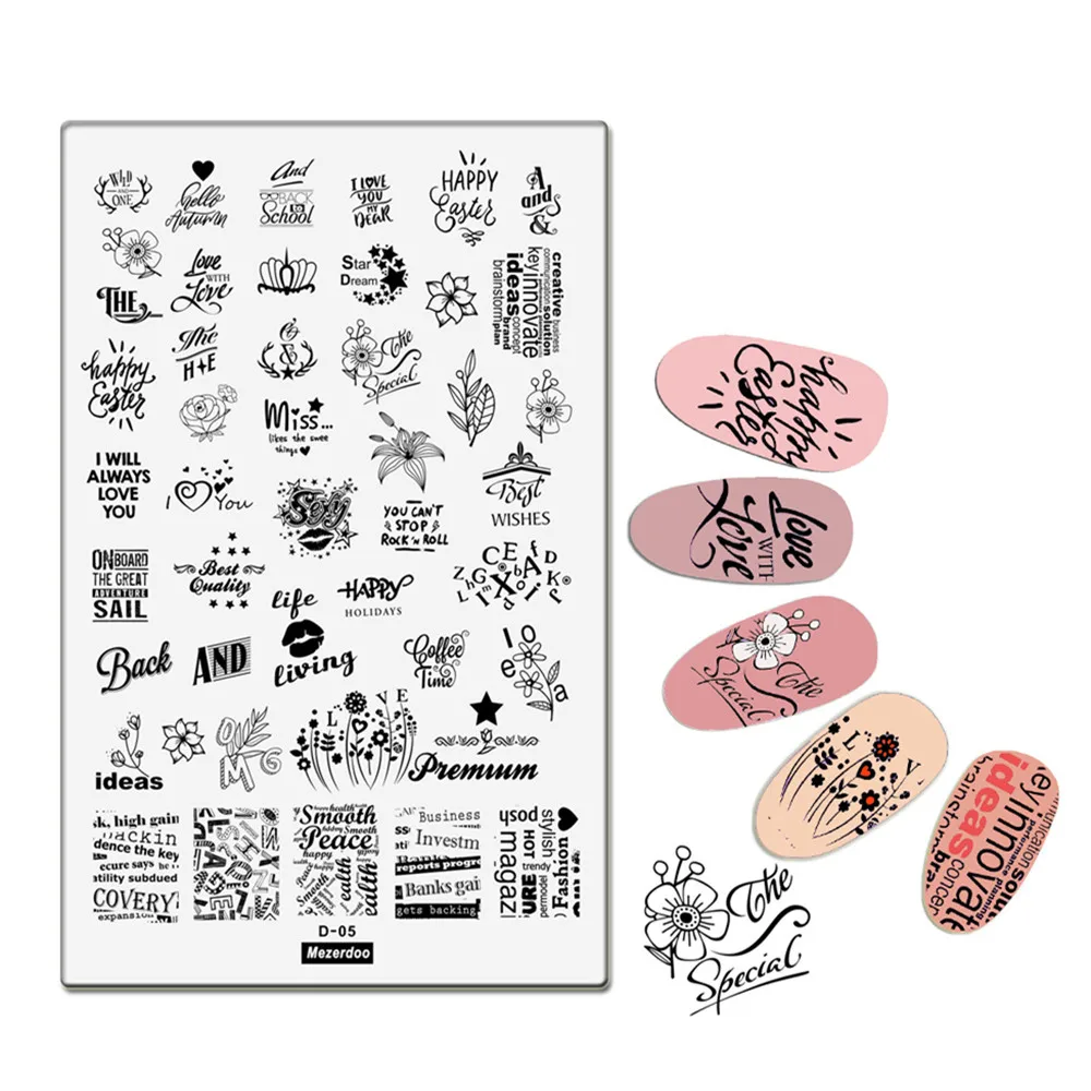 1枚 花 フラワー ハート ローズ スタンプピング プレート ネイル スタンプ ネイルツール ネイルアート 3 高額売筋