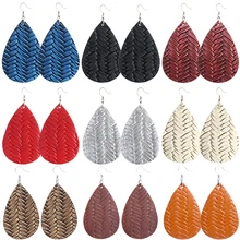 Каплевидные серьги из кожи в виде лепестков, серьги в виде капель с античный легкий S925 резные Нержавеющая сталь серьги для Для женщин Подарки