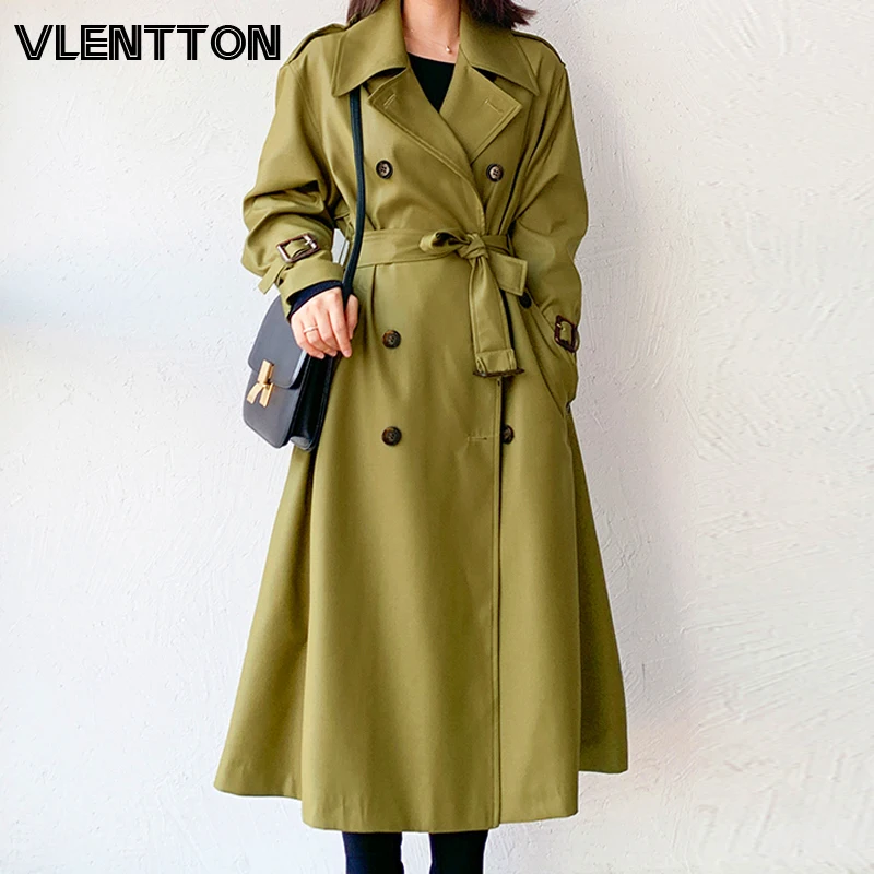 

Spring Autumn Vintage Long Trench Coat Women Fashion Sashes Classic Office Overcoat Female Outwear Tops Casual Loose Windbreaker