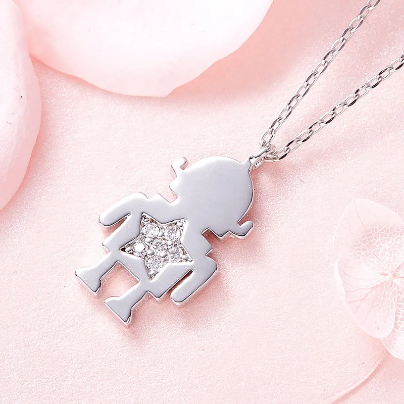 Ожерелье Cdyle с подвеской в виде робота серебряное ожерелье для мальчиков