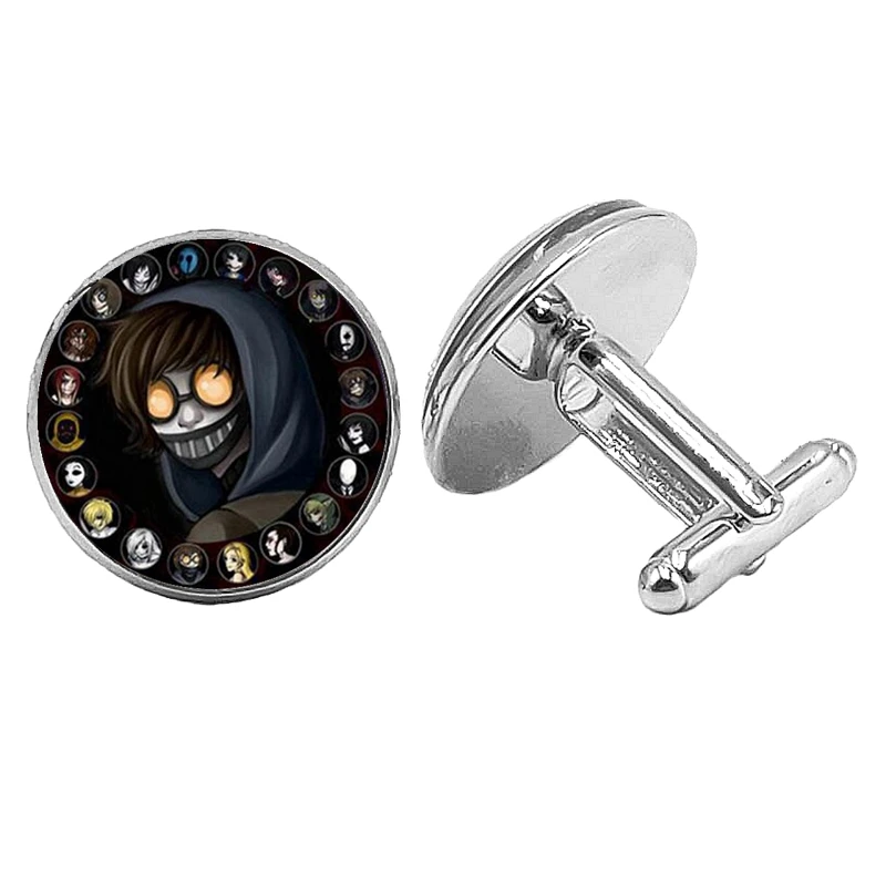 

Heat 2019 New Children's Fashion Creepypasta CREEPY PASTA TICCI TOBY Cufflinks Glass Copper Cufflinks JEFF THE KILLER Men's Gift