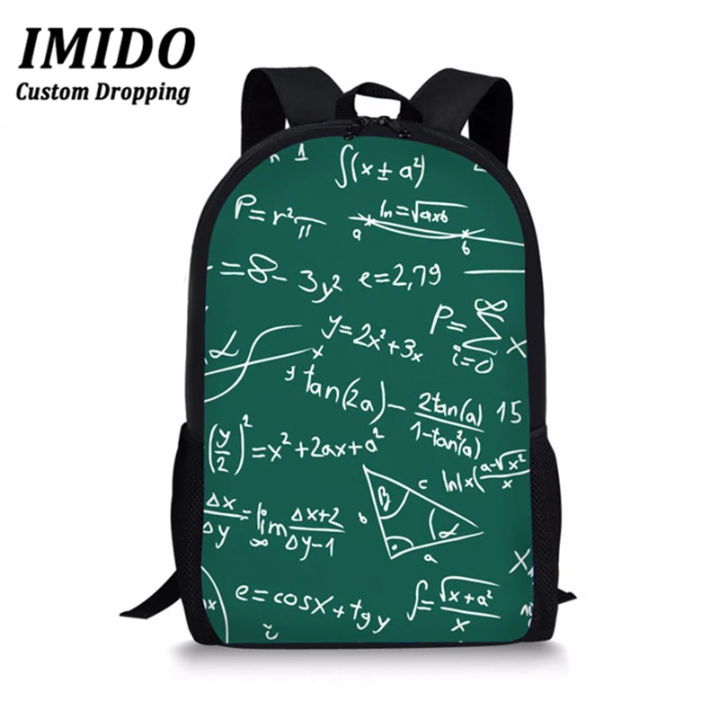 

IMIDO 2019 Stylish Backpack 17 Inch Math Formula Backpack For Children Girls Boys Teenage School Backpacks Women School Backpack