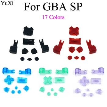 

YuXi 17Colors 1set Colorful Replacement keys Set For GameBoy Advance SP GBA SP transparent clear Buttons SET Full R L A B D-Pad