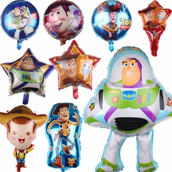 

1pcs Toy Foil Balloons 18inch Cartoon Hero Woody Captain Buzz Balls Child Story Birthday Party Decorations Kids Helium Globos