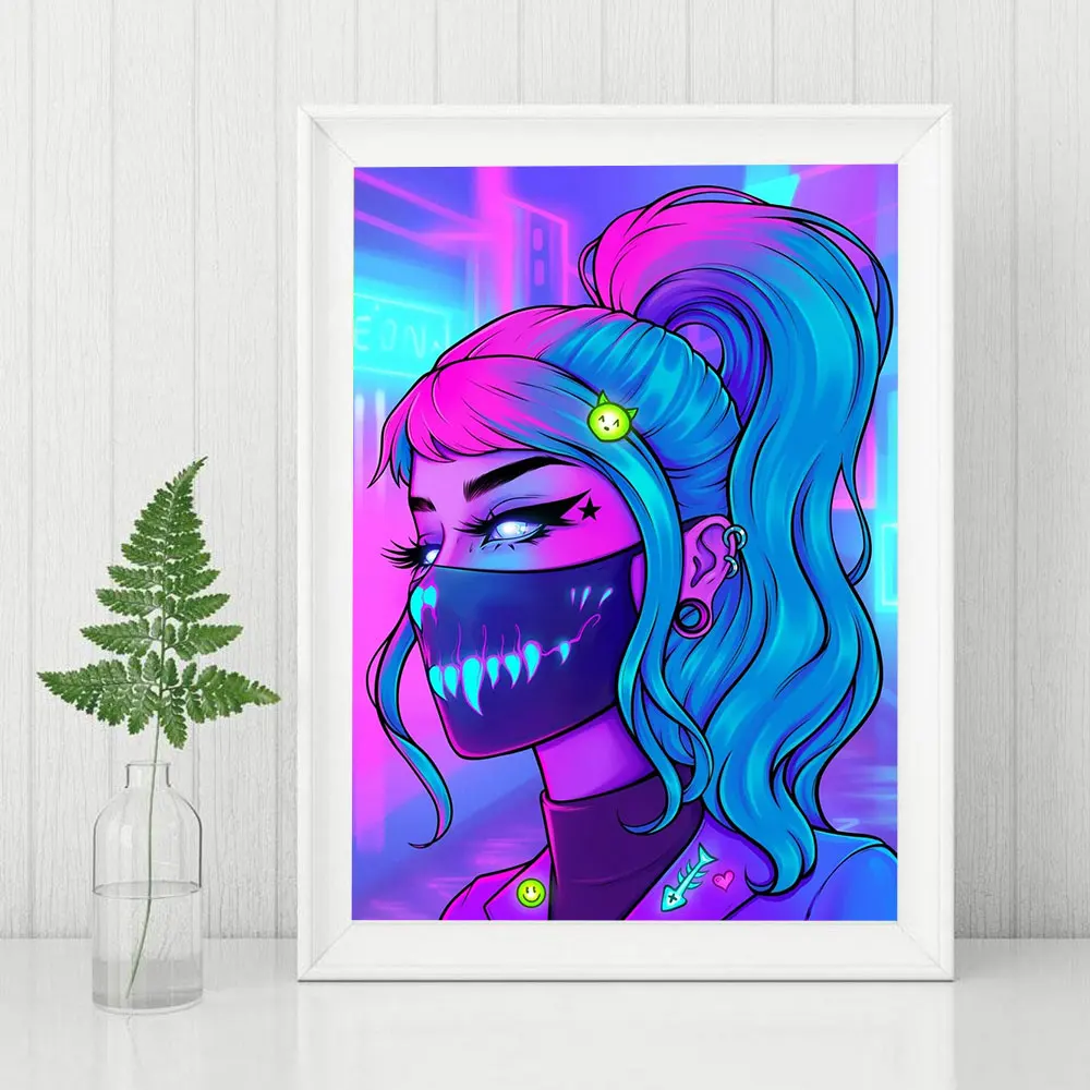 Diy Diamond Painting Trippy Girls Diamond Mosaic Embroidery Portrait  Picture Of Rhinestones Wall Stickers Cuadros Home Decor - Diamond Painting  Cross Stitch - AliExpress