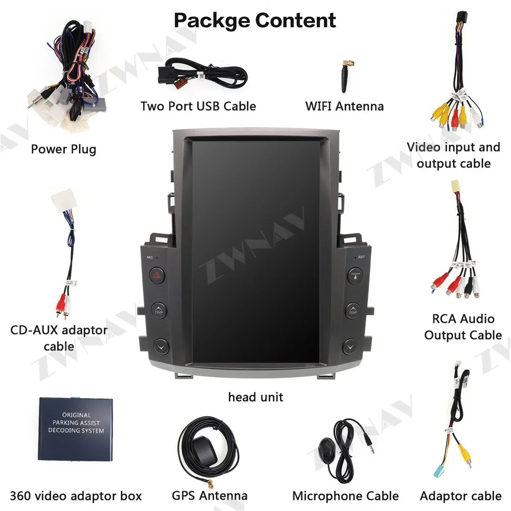 128G Tesla Screen Carplay For 2007-2012 2013 2014 2015 Lexus LX570 Android Player GPS Head Unit Auto Audio Stereo Radio Recorder