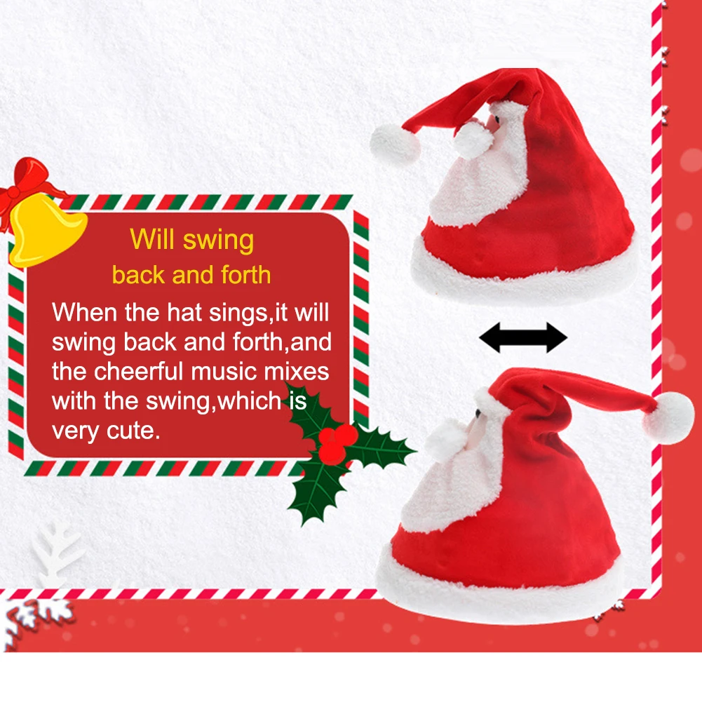 FAROOT электрическая Рождественская шапка с светильник, поющий мультфильм, Feastival, рождественские украшения для мальчиков и девочек, декор для рождественской фотографии