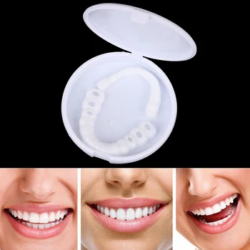 

Silicone Fake Teeth Orthodontic Braces Tooth Cover Snap On Immediate Teeth Cosmetic Denture Care Oral Care teeth Whitening