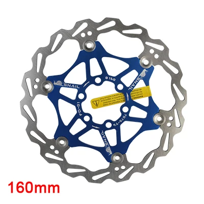 Улитка горный велосипед MTB DH 180 мм 160 мм 203 мм поплавок вращающийся диск тормозной ротор велосипедные роторы - Цвет: 160mm Blue