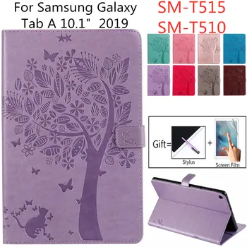 

Mercaly For Samsung Galaxy Tab A 10.1 2019 T515 T510 wallet Flip Stand case coque SM-T510n 10.1" Tablet Anti-crack Cover Protect