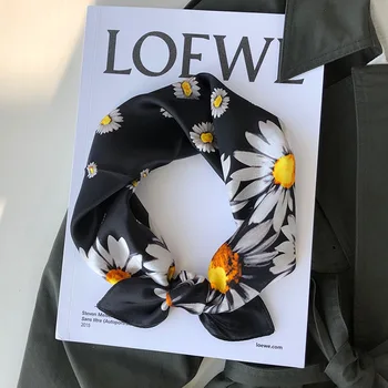 

2020 Women Scarf Flower Brand 100% Real Silk Scarves For Ladies Foulard Pashmina Shawls And Wraps Soft Bandana Hijab Poncho