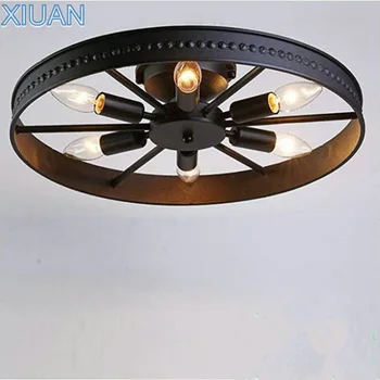 

Industrial Vintage Ceiling Chandelier Lamps Iron Body Surface Mount Bedroom Chandelier Light for Indoor Home E14 Lighting
