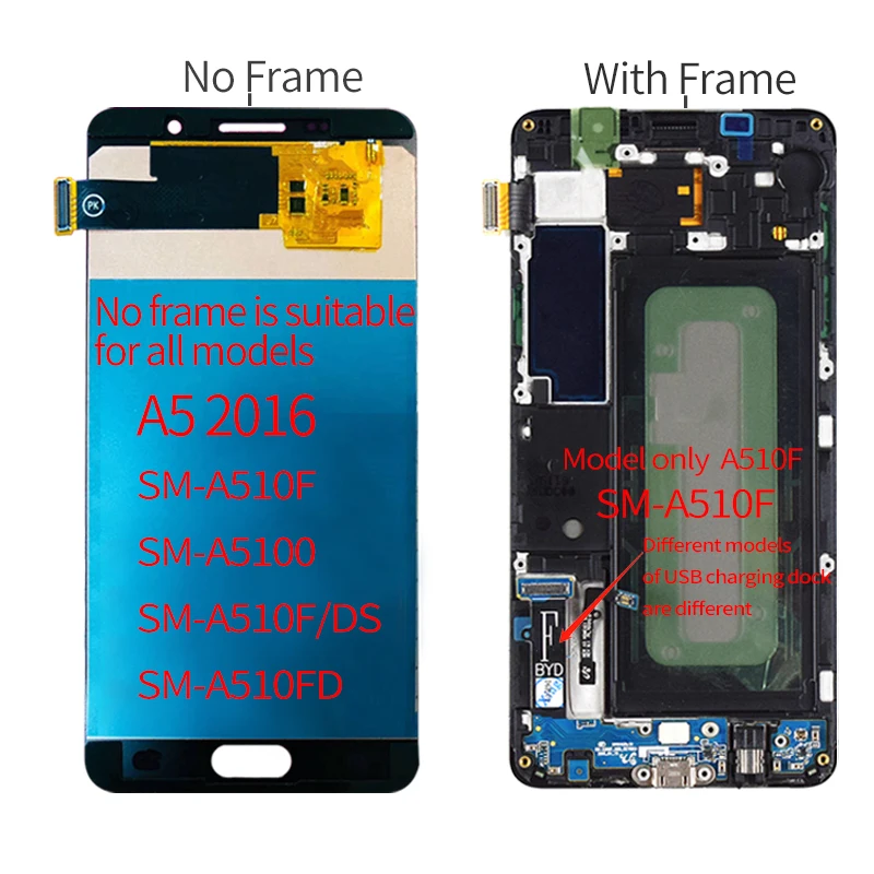 ЖК дисплей с сенсорным экраном и дигитайзером в сборе для SAMSUNG Galaxy A5 2016 A510 A510FD A510F