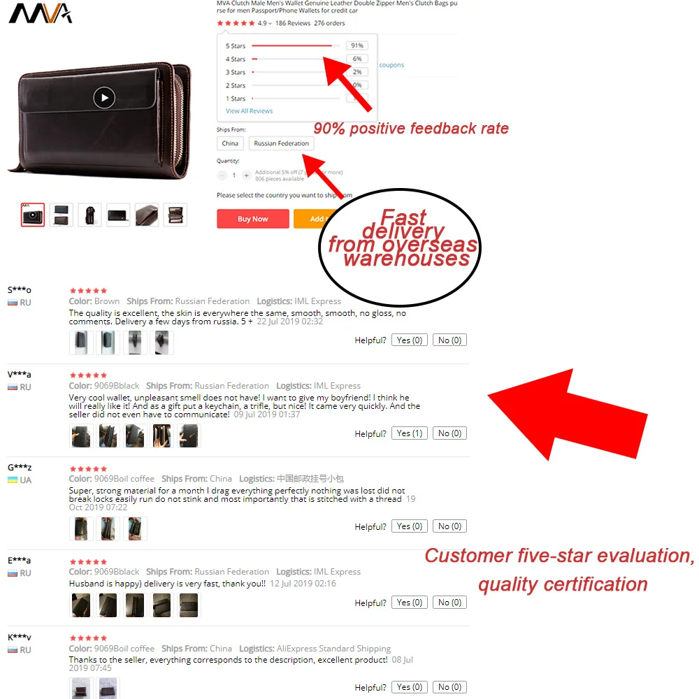 MVA Clutch Male Men's Wallet Genuine Leather Double Zipper Men's Clutch Bags purse for men Passport/Phone Wallets for credit car 6