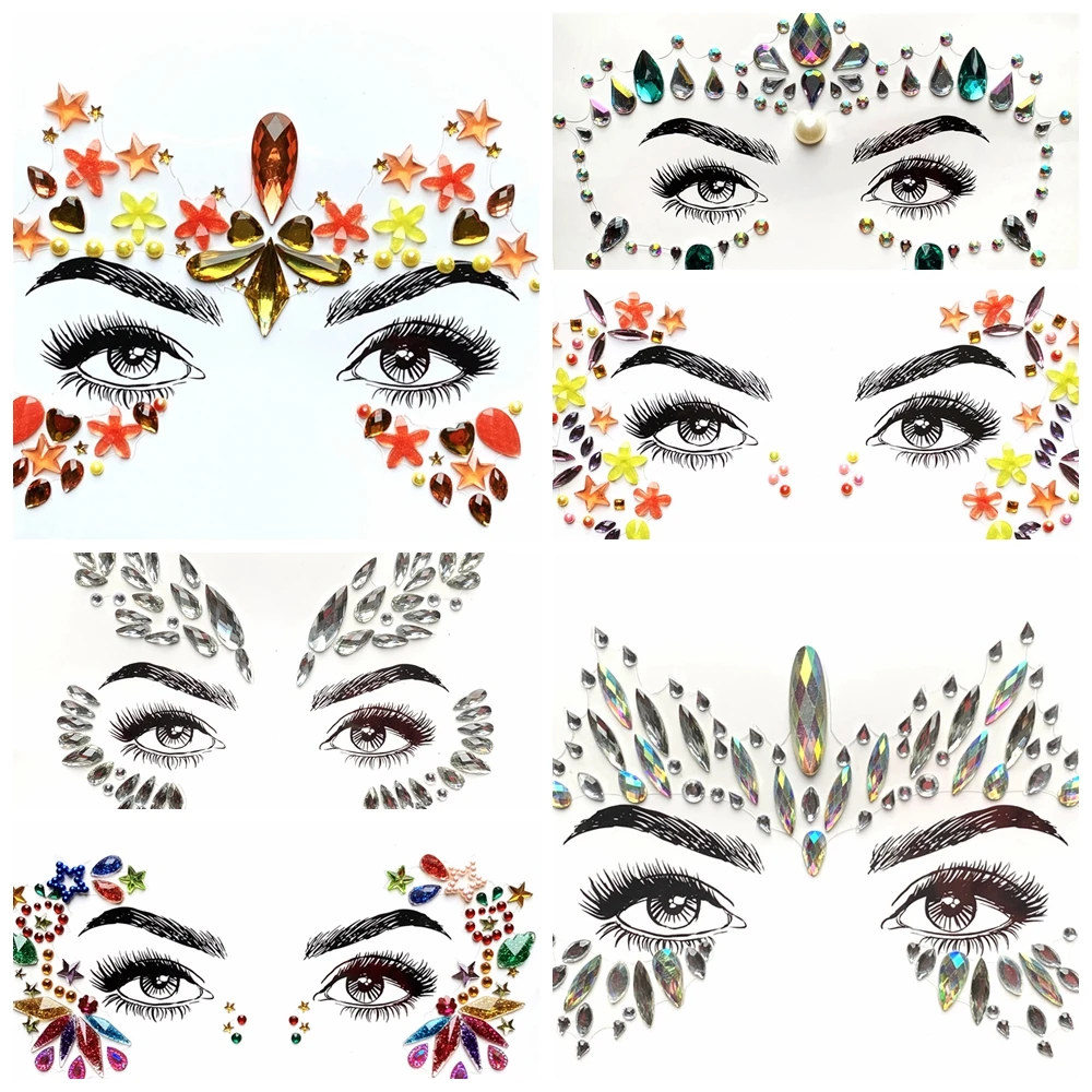 Кристаллическая наклейка для глаз алмазная бижутерия лица паста бровей