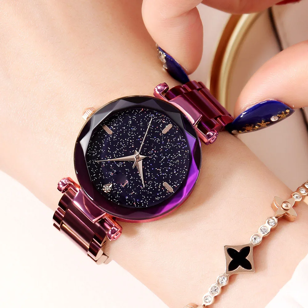 

High-quality new star color steel belt quartz watch trade hot sale style high-end gift watch female