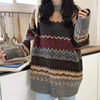 Vintage Sweaters Women Pullover Winter Striped Jumpers Korean Style Loose Pullover Knitwear Casual Loose Sweater Pull Femme 3