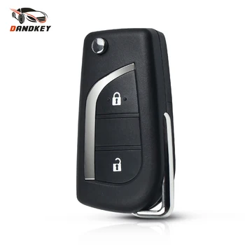

Dandkey 2 Buttons Folding Car Key Remote Fob Case TOY48 Blade For Toyota Corolla EX New VIOS Replacement Blank Flip Key Shell