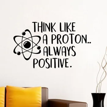 

Think Like A Proton Always Positive Wall Decal Science Poster Inspirational Quote Wall Sticker School Education Vinyl Art Decals