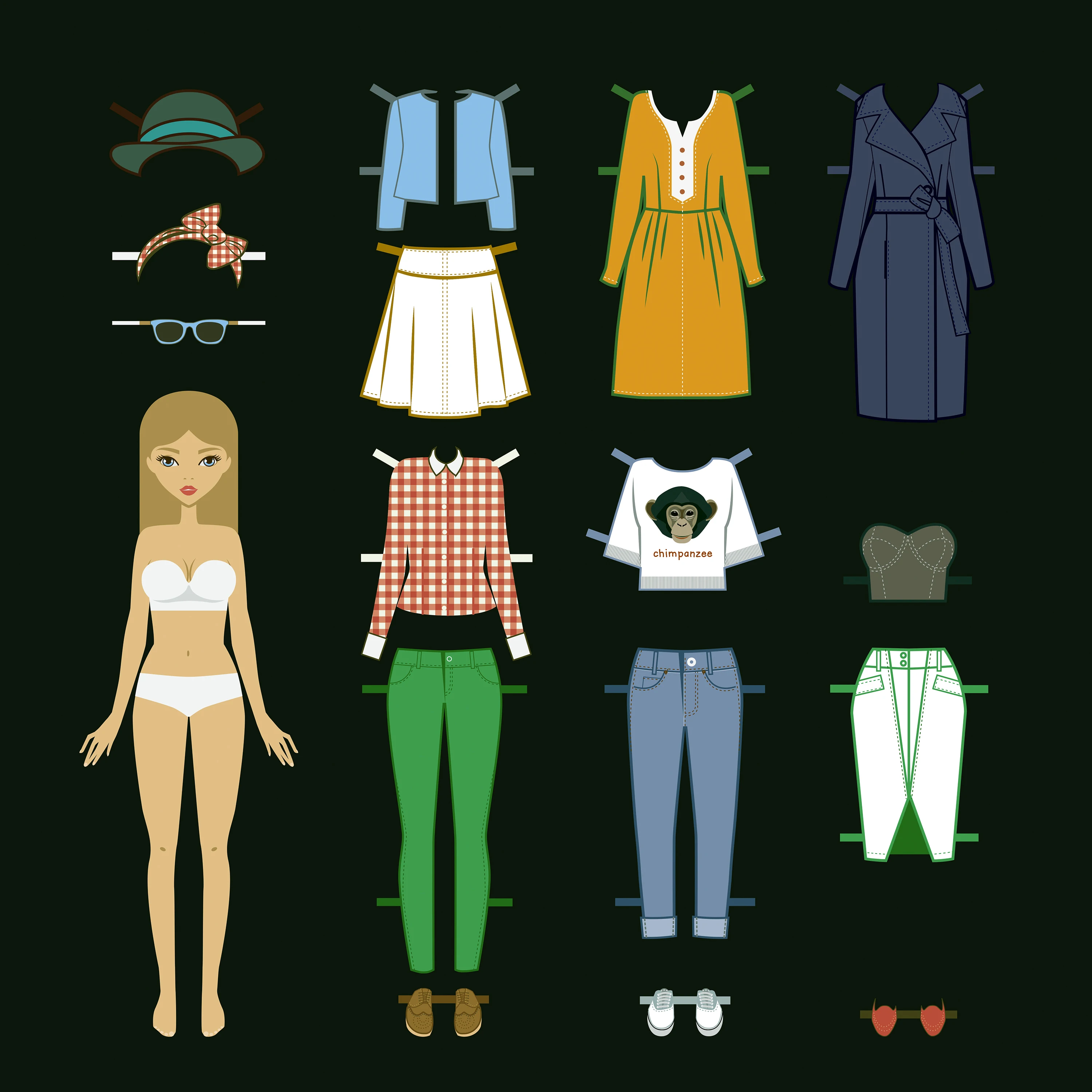 muñequitas de papel para recortar