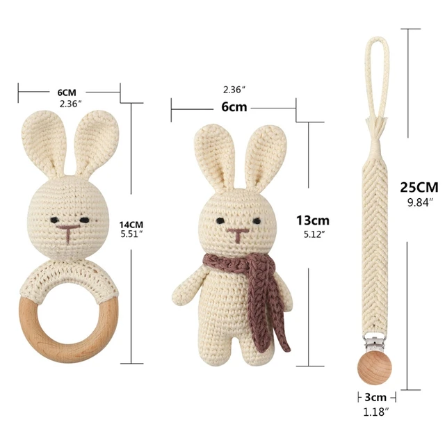 JBørn - Jouet hochet bébé lapin au crochet – JBørn Baby Products Shop