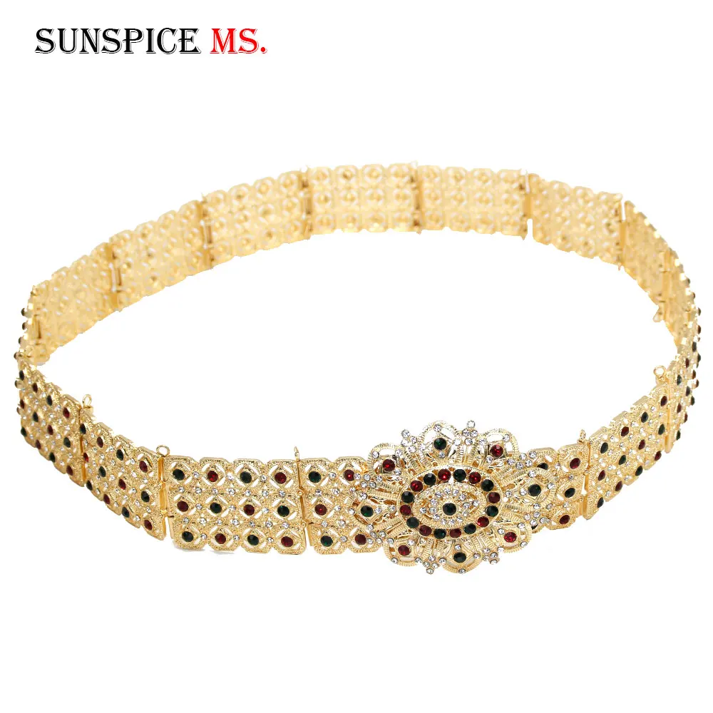 SUNSPICE, полностью Стразы, женский ремень, Традиционный европейский, Свадебный, ювелирное изделие для тела, металлическая цепочка на талию, золото, серебро, цвет, ювелирное изделие